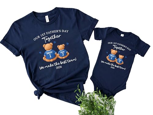 Our First Father Day Together Gifts for New Dad Matching First Time Dad Gift Daddy and Son Daughter Cool Outfits Onesie