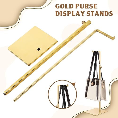 Hicarer 8 Pcs Gold Purse Display Stands Stainless Steel Adjustable Height Bags Display Rack Metal Handbag Display Holder Set for Home Store Boutique Counter Retail Floor Display Props Shelve(Classic) by Hicarer - Image 4