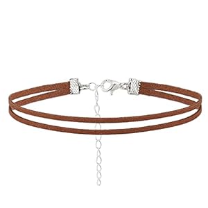 Olbye Layering Leather Necklace Leather Cord Necklace Choker Personal Everyday Necklace Jewelry for Women and Girls