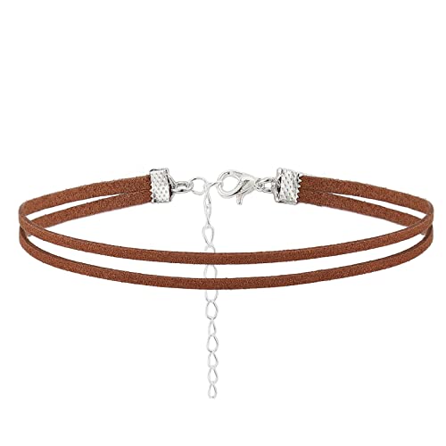 Olbye Layering Leather Necklace Leather Cord Necklace Choker Personal Everyday Necklace Jewelry for Women and Girls