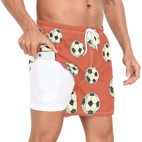 xigua Soccer Balls Mens Swim Trunks with Liner, 5 inch Quick Dry Mens Boardshorts for Beach2
