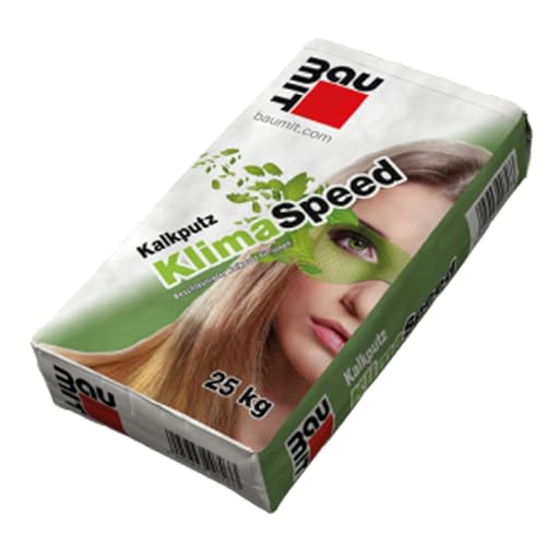 BAUMIT Kalkputz KlimaSpeed – Beschleunigter Kalkmaschinenputz für Innen & Feuchträume | Wohngesund, atmungsaktiv & filzbar | Unter- & Oberputz, Fliesenuntergrund | 25 kg Sack (1)