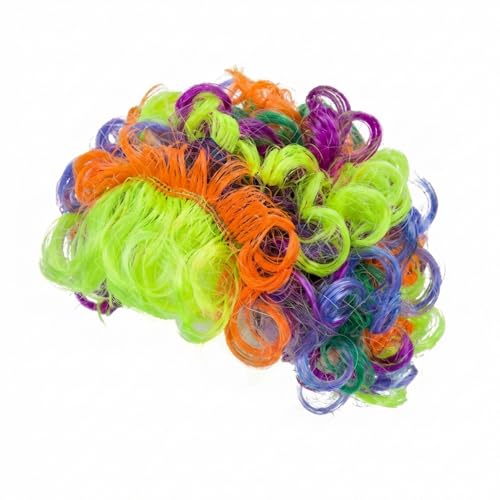 Image of eCraftIndia Curly Malinga Wig Perfect Hair Wig for Women and Men | Ideal for Holi Halloween Costumes, and Funny Party Looks (Pack of 1)