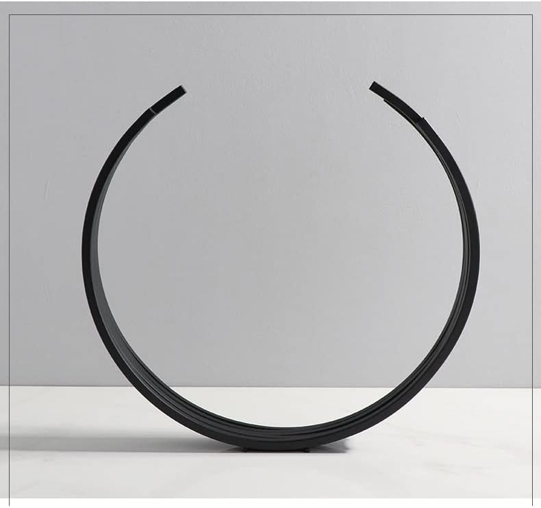 Miniatura 4 de QTBH Chinese feng Shui Statue Sculpture Chinese Minimalist Style Metal Ring Ornaments Modern Office Hotel Living Room Porch Desktop Decoration