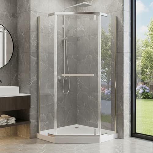 Frameless Pivot Neo-Angle Shower Door 36" W x 72" H,