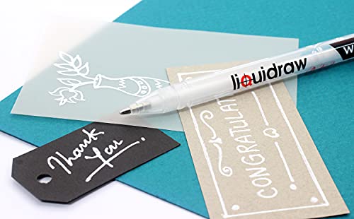 Set de 3 bolígrafos gel blanco Liquidraw 0.8 mm punto fino miniatura 4