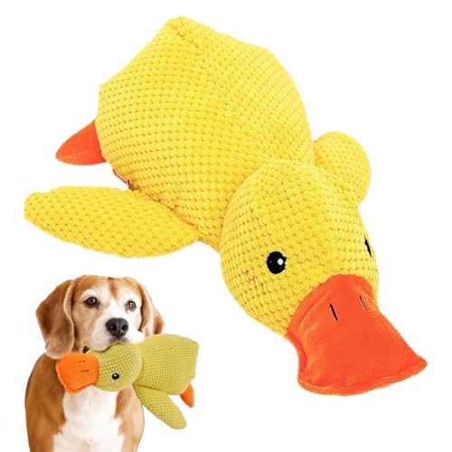 CATZUM Giocattolo per Cani Antistress a Forma di Anatra, in Morbido Peluche Resistente con Cuciture Rinforzate, Ideale per Cuccioli e Cani di Piccola Taglia, Colore Giallo