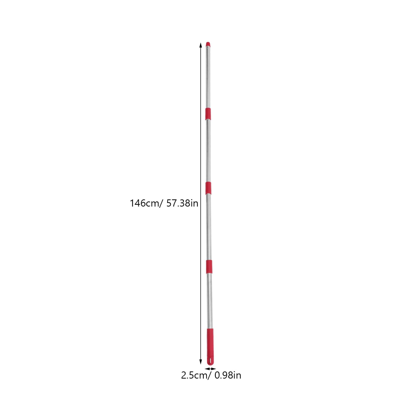 Manche De Rechange Métal Trois Sections Pour Balai à Franges - Poignée Télescopique Pliable
