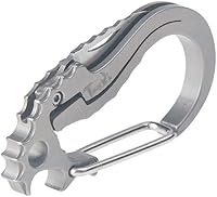 Vista 3 de Clip de llavero de mosquetón de titanio, 3 en 1, soporte para llavero múltiple, clip de liberación rápida de tamaño de palma EDC para regalo