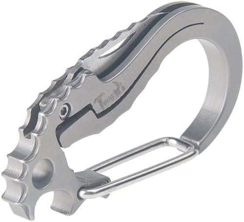 Miniatura 3 de Clip de llavero de mosquetón de titanio, 3 en 1, soporte para llavero múltiple, clip de liberación rápida de tamaño de palma EDC para regalo de