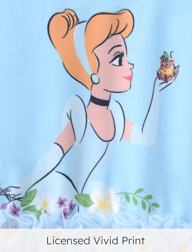 Image of Disney Princess Frozen Elsa Minnie Stitch Toddler Girl Tulle Tutu Dress Ruffle Sleeve Mesh Summer Birthday Party Clothes 2-9Y
