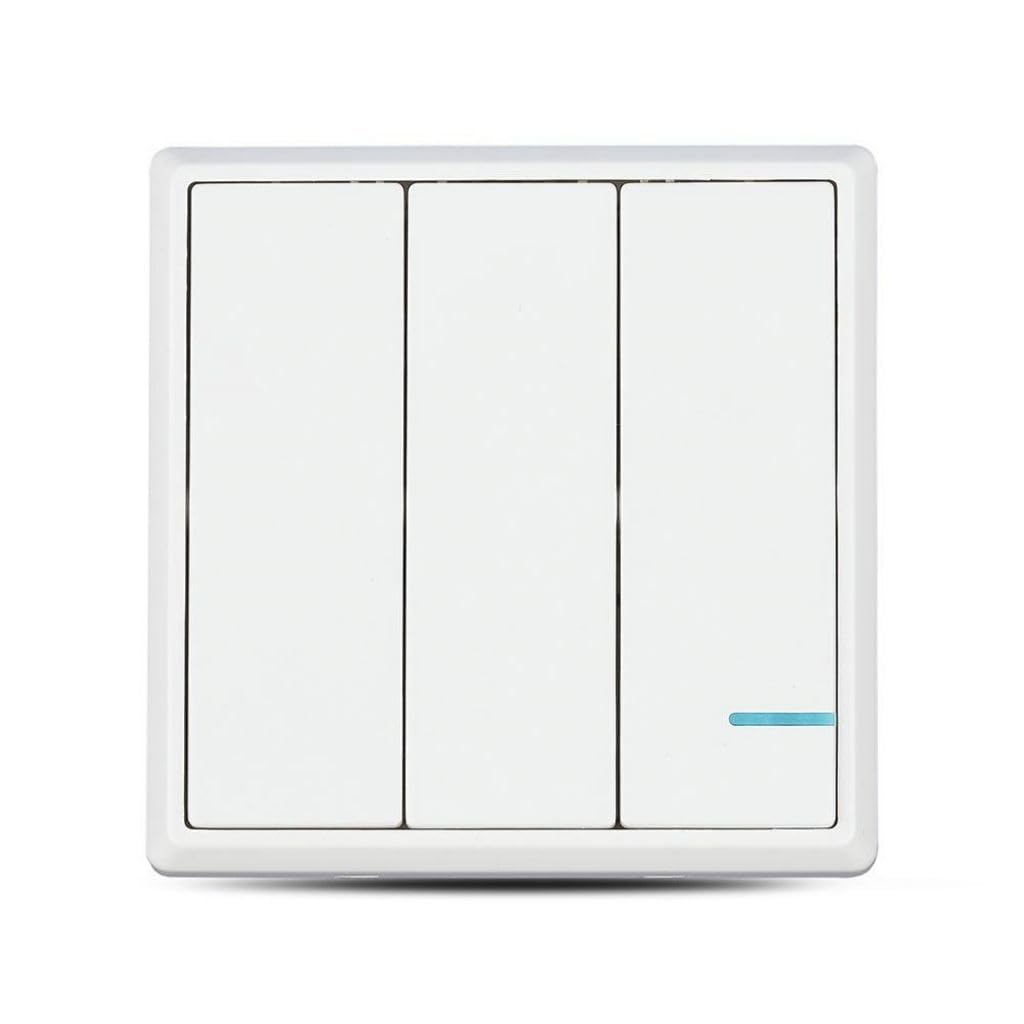 V-Tac Smart Home Vt-5133 Interruttore Switch Wireless 3 Tasti Senza Fili Wi-Fi Con Luce Led Ip54 - Sku 8462