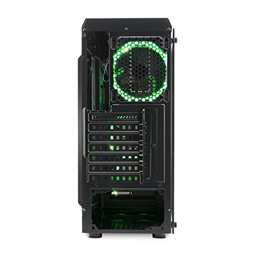 EMPIRE GAMING Warmachine - Gamer-PC-Gehäuse – Mittelgroßer Gehäuseturm ATX - 4 geräuschlose Lüfter - LED-RGB-Dual-Ring: Rückbeleuchtung mit 11 Modi - Front und Seite aus vorgespanntem Glas