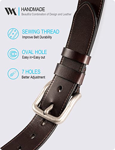 Image of WOLFANT Full Grain Leather Belt for Men,1.5 inch Italian Real Solid Leather | All-Day Comfy Durable Leather Belt for Casual, Work and Daily Wear