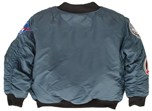 Children's Medium-Weight NASA Space Shuttle Jacket in Blue With Five Patches2