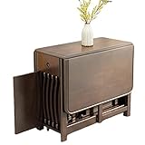 Generisch Mobile Butterfly-Klapp-Esstische, Klapptisch mit Schublade, Klapp-Esstische für 4 Stühle, platzsparende Klapptische und Stühle, Braun