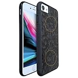 Molzar Grip Series iPhone SE2/8/7/6s/6 Case with Real Forged Carbon Fiber, Built-in Metal Plate for Magnetic Mount, Support Wireless Charging, Compatible with iPhone SE2/8/7/6s/6, Black/Forged