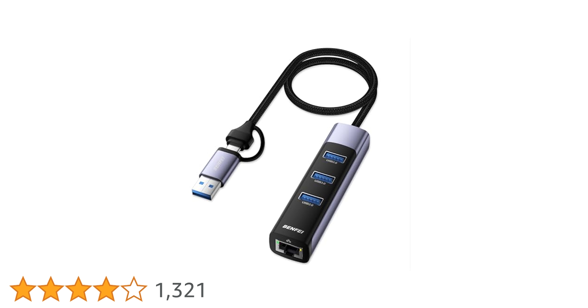 Amazon.co.jp: BENFEI 2in1 USB C/3.0 有線LANアダプタ、3 USB