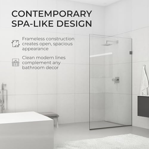 image for Fab Glass and Mirror 30x76 Frameless Shower Panel - 3/8