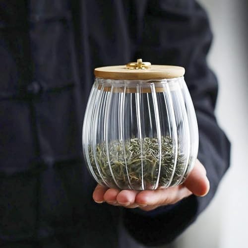 Image of Set of 2 Pumpkin-Shaped 600ml Glass Storage Jars with Bamboo Lids - Airtight Oval Canisters for Cookies, Snacks, and More