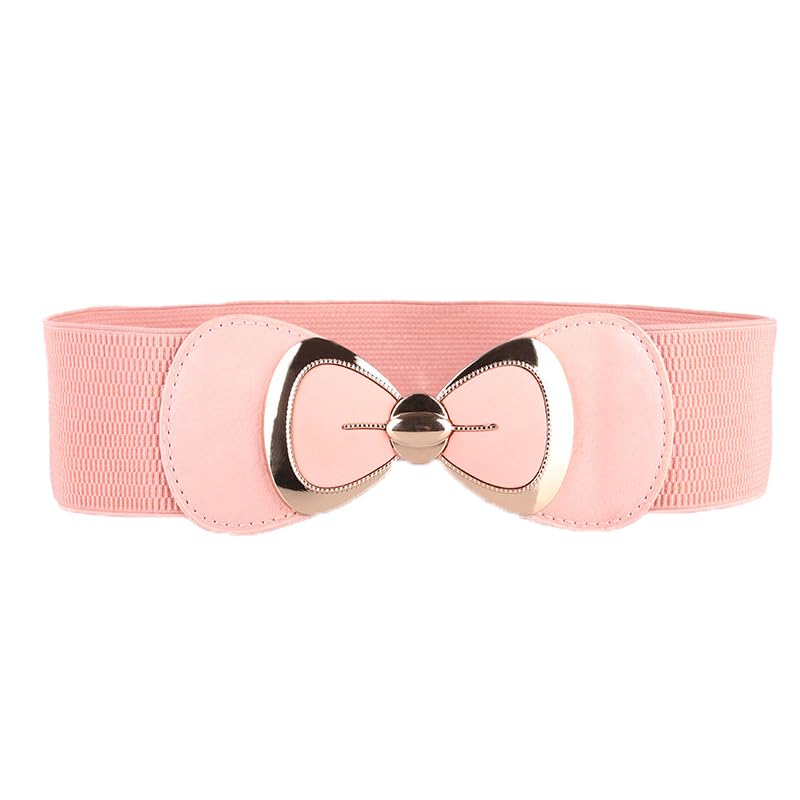 COTIM COYIN Women's Elegant PU Bowknot Stretch Wide Belt, Waist Accessory for Dress, Jeans