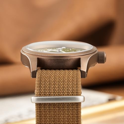 Image of Militado ML05 38mm VH31 Quartz Watch - Domed Sapphire Crystal Field Watch C3 Super Luminous Retro Sweep Wrist Watch for Men 100M Waterproof