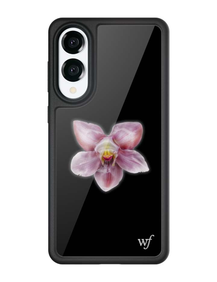 Coque Samsung S25 Edge Wildflower orchidée noire pour le quotidien