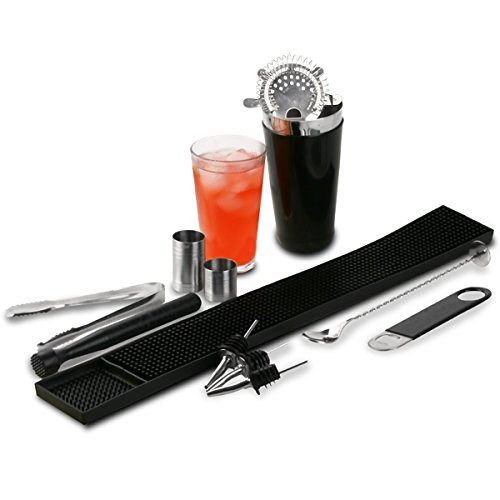 Black Vinyl Boston Cocktail Shaker Set | Cocktail Making Kit, Cocktail Equipment Set