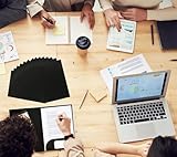 LATERN 10Pcs A4 Document File Folder, Kraft Paper Square Cut Folders Insert Presentation Paper Holder Storage Pouch Portfolio Paperwork Organizer with Cards Slot Folders for Office School (Black) - Image 6