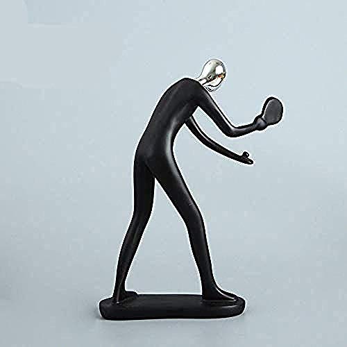 Gfdj Abstract Figure Crafts Modern Abstract Sculpture Sports Tennis Player Figure Model Statue Art Carving Resin Figurine Home Decorations Gift Ping-Pong Player-Tennis_Player-Ping-Pong_Player #TOP6