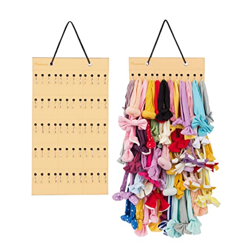 Image of Headband Holder for Baby Girl, Hanging Storage Organizer Newborn Headbands, Bows (yellow)