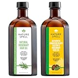 Nature Spell Hair Growth Duo with Rosemary & Jamaican Oils, Pre-Diluted Oil Set to Stimulate Growth and Strengthen Dry Strands, For All Hair Types, Vegan, Pack of 2, 150ml Each