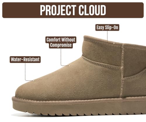 Image of Project Cloud 100% Genuine Leather Comfortable Womens Ankle Boots | Water Resistant Memory Foam Insole Winter Shoes - Trendy Footwear Outdoor Fall Shoes for Women - Winter Boots for Women