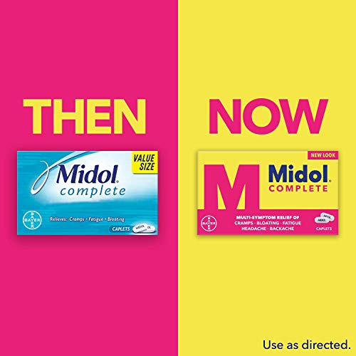 Midol Complete Menstrual Pain Relief Caplets with Acetaminophen for Menstrual Symptom Relief - 40 Count