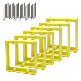 1/2” Double Gang Receptacle Outlet Box Extenders,Include 24Screws(6-32 x 1.25),Yellow Electrical Outlet Extender for Electrical Outlet Box & Electrical Outlet Switches,6Pack