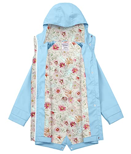 Solocote Kids Rain Jacket Hooded Lined Rubber Raincoats For Girls Boys Waterproof Windproof, 180806 Light Blue 7-8Y #TOP2