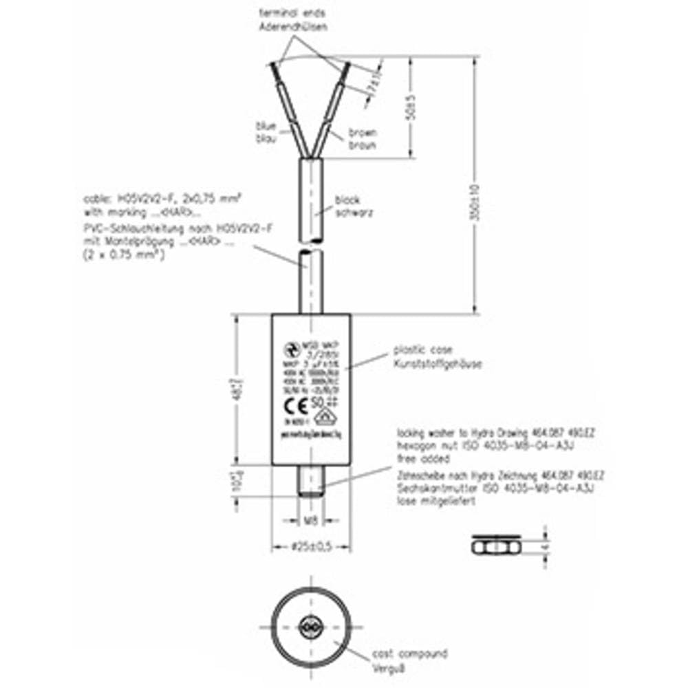 Condensator 9µf 450V Referentie: 00416450 voor Siemens vaatwasser Condensator 9µf 450V Referentie: 00416450 voor Siemens vaatwasser