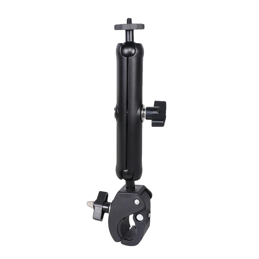 Soporte de cámara para grabar rutas en moto con pinza ajustable de rotación completa 360 2