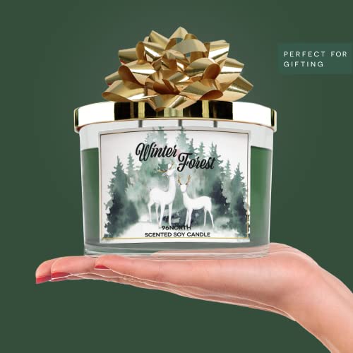 96North Pine Candle | Large 3 Wick Jar Candle | 12 Oz Up To 50 Hours Burning Time | 100% All Natural Soy Wax | Winter Forest Candle | Pine Fir Cedar | Christmas Candle Gift For Men And Women #TOP4