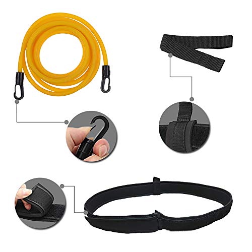 KIKIGOAL Swim Training Belts Swim Bungee Cords Resistance Bands Swim Tether Stationary Swimming, Swim Harness Static Swimming Belt (Blue, 6mm10mm4m) - Thumbnail 4