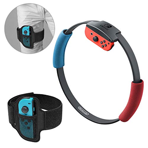 Adjustable Elastic Leg Fixing Strap and Ring-Con Non-Slip Grips Accessories Kits for Nintendo