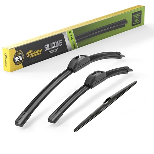 Image of Raidbee Silicone Windshield Wiper blades 3 pack Replacement for JEEP Cherokee 2023 2022 2021 2020 2019 2018 2017 2016 2015 2014 All-Season Silicone Windshield Wipers 26 inch 18 inch 14 inch