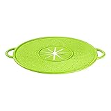 genialo Küchenhelfer 8 in 1, Überkochschutz, Spritzschutz, Topf-Untersetzer, Silikon, hitzebeständig bis 230°C, pflegeleicht, Ø 33 cm, grün