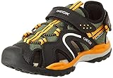 Material exterior: Sintético Geox J Borealis Boy B, Sandalias para Niño, Multicolor (Black/Orange), 26 EU