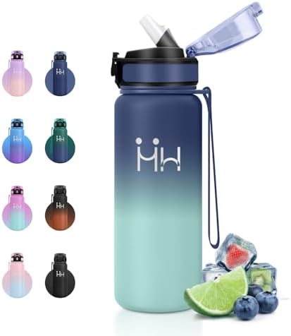 Gourde Sport 750ml, Gourde Isotherme avec Paille, Double Paroi Is...