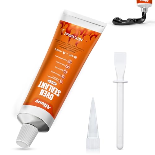 ALLONY Silicone Haute Temperature, Colle Haute Temperature Four, Mastic Refractaire, Jusqu'à 1100 °C, Colle Barbecue pour Cuisinières Cheminées Fours etc, 100 ML