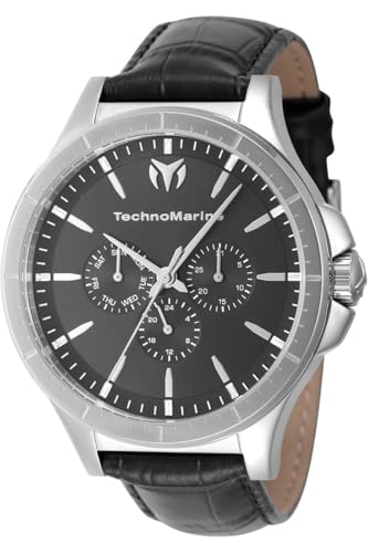 Technomarine MoonSun TM-822026 Reloj para Hombre - Impermeable - Analógico - Movimiento Cuarzo - Acero Inoxidable con Esfera Plata - 45mm