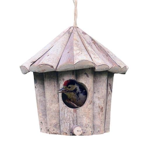 Wooden Bird House, Wooden Hanging Bird House For Garden, Patio Decorative Bird House, Handmade Hanging Birdhouse For Indoor & Outdoor, Hanging Bird Nesting Box For Garden Window Outdoor