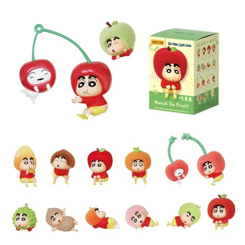 52TOYS Crayon Shinchan Munch On Fruit Series Blind Box 1Pc Collectible Toy Kawaii Action Figures Creative Gift Room Decor Desktop Decoration 2.36 Inch Gift for Birthday Party