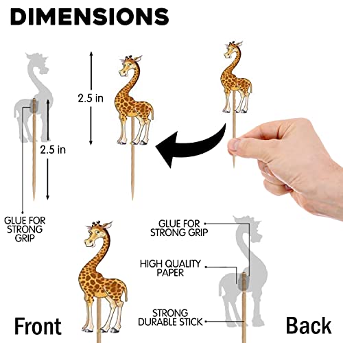 Image of Party Propz 14pcs Jungle Theme Cake Topper - Cupcake Toppers, Forest Pick, Animal Theme Birthday Decoration, Earth Tones